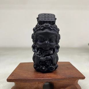 好记水晶黑曜石财神爷八大守护神佛像摆件家居装饰客厅卧室办公桌