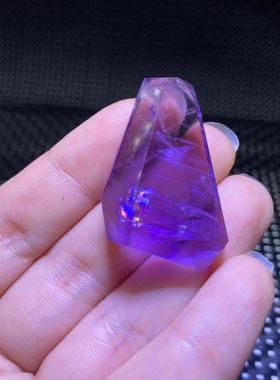 好记水晶紫水晶随行七彩牌子吊坠项链毛衣链锁骨链配饰送朋友礼物