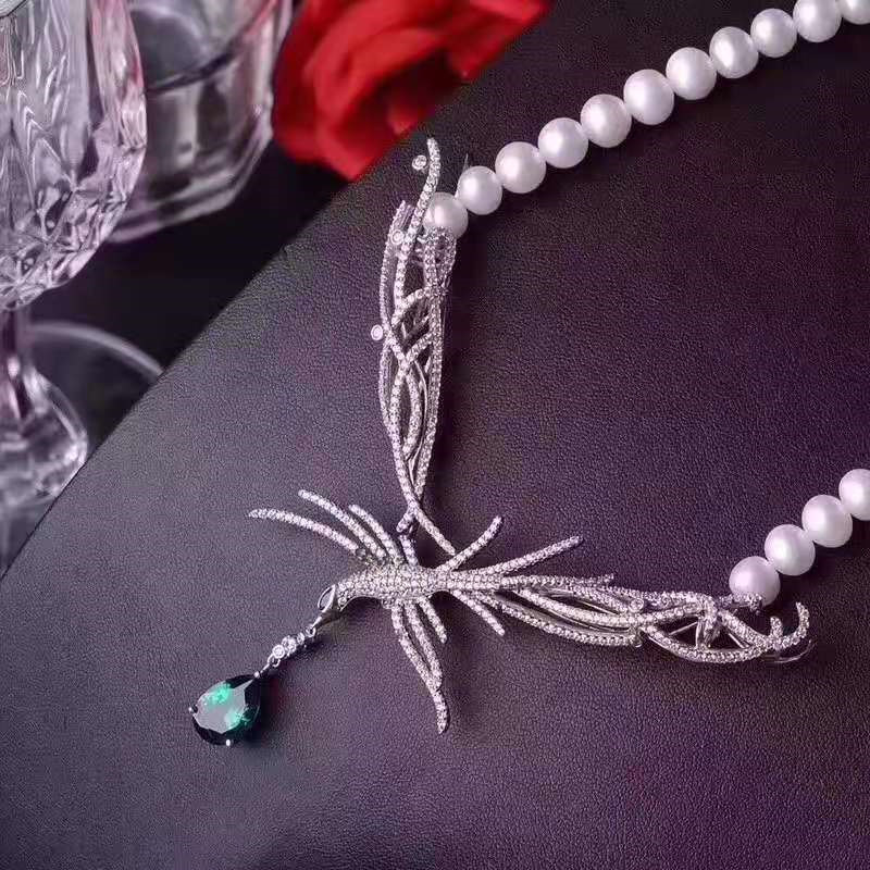 毛衣链吊坠配件材料长款珍珠项链配饰diy手工串珠珍珠饰品925半银