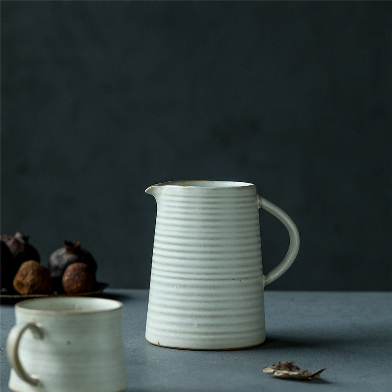 景德镇纯手工开片可养粉引咖啡壶滤壶分享壶公道杯牛奶壶陶瓷器皿