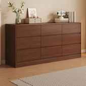 实木九斗柜胡桃色客厅卧室储物收纳柜简约现代靠墙抽屉柜