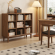 实木书架落地置物架家用客厅收纳架胡桃色多层书柜