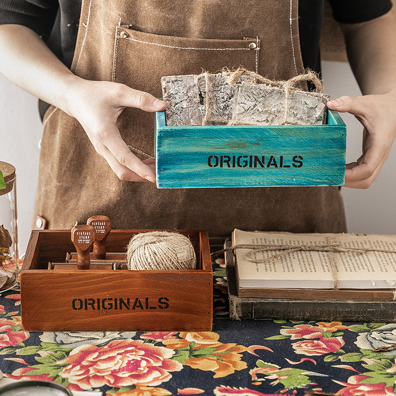 旧木良品木制复古做旧收纳整理