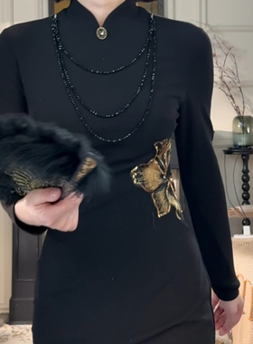 彩彩家【黑钻项链】简约复古小众气质优雅百搭项链