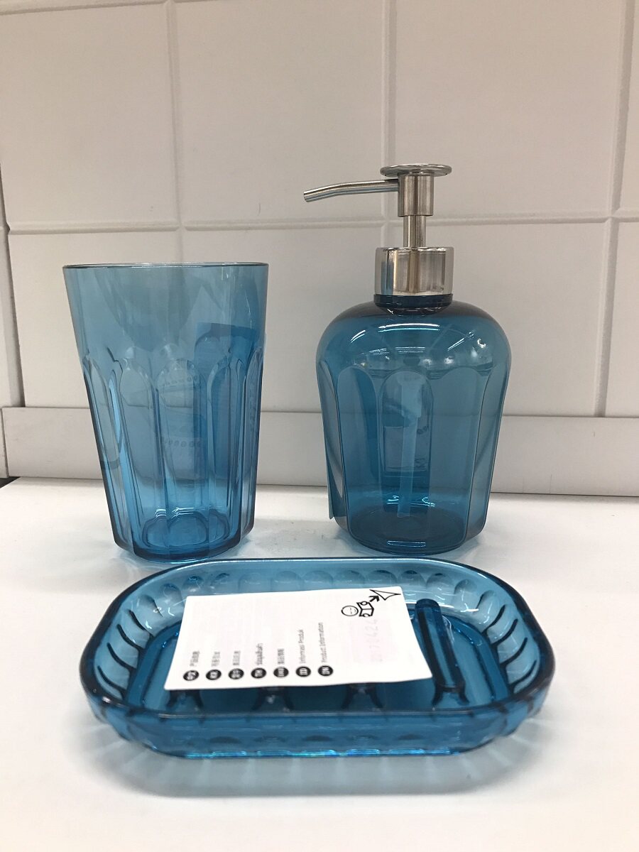 【ikea/宜家国内代购】 索顿 皂液器 沐浴露洗手液瓶子 天蓝色