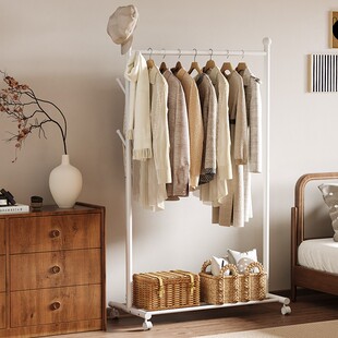 挂衣架卧室落地加厚加粗房间室内衣服架挂衣家用可移动衣帽架简易
