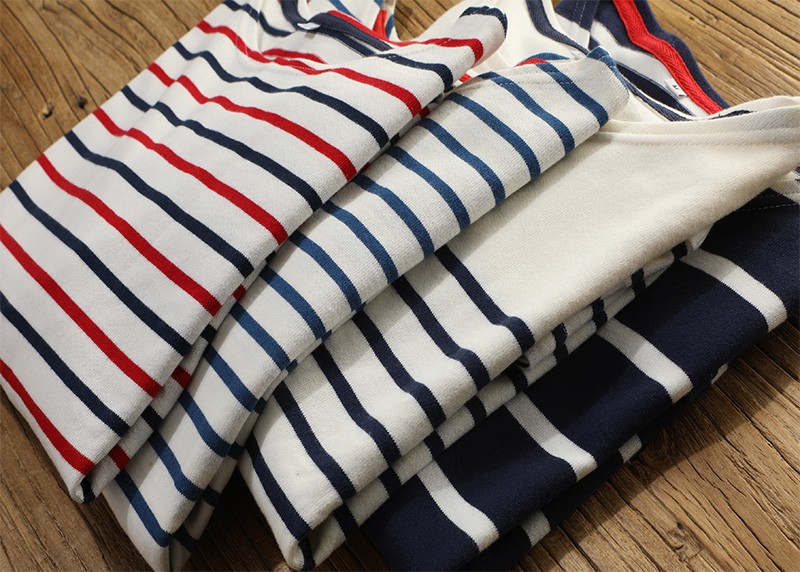 短袖海军风男条纹纯棉柔软亲肤