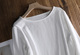 空调房 日系白色双层棉纱圆领九分袖 T恤女春夏宽松大码 居家上衣