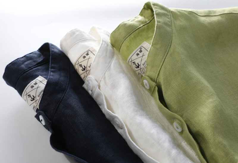 文艺14支法国进口纯亚麻短袖衬衫