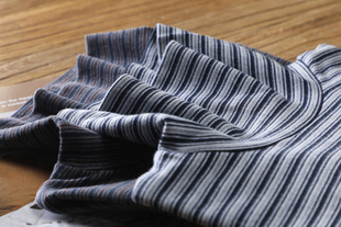 打底衫 日系外贸单 宽松大码 T恤男士 春秋衣 高领细条纹纯棉磨毛长袖