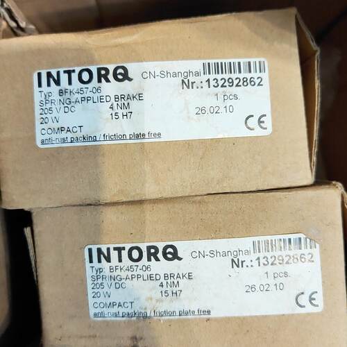 议价BFK457-06 电机制动器 205VDC INTORQ伦茨科尼工控配件维修