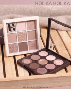 韩国新品Holika 惑丽客九色眼影盘哑光纽扣毛衣秋冬奶茶生巧05/06