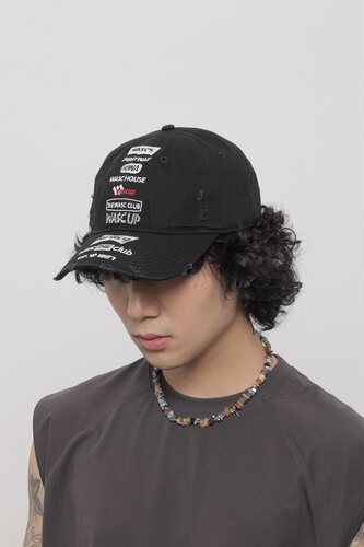 潮牌小众街头字母做旧遮阳鸭舌帽