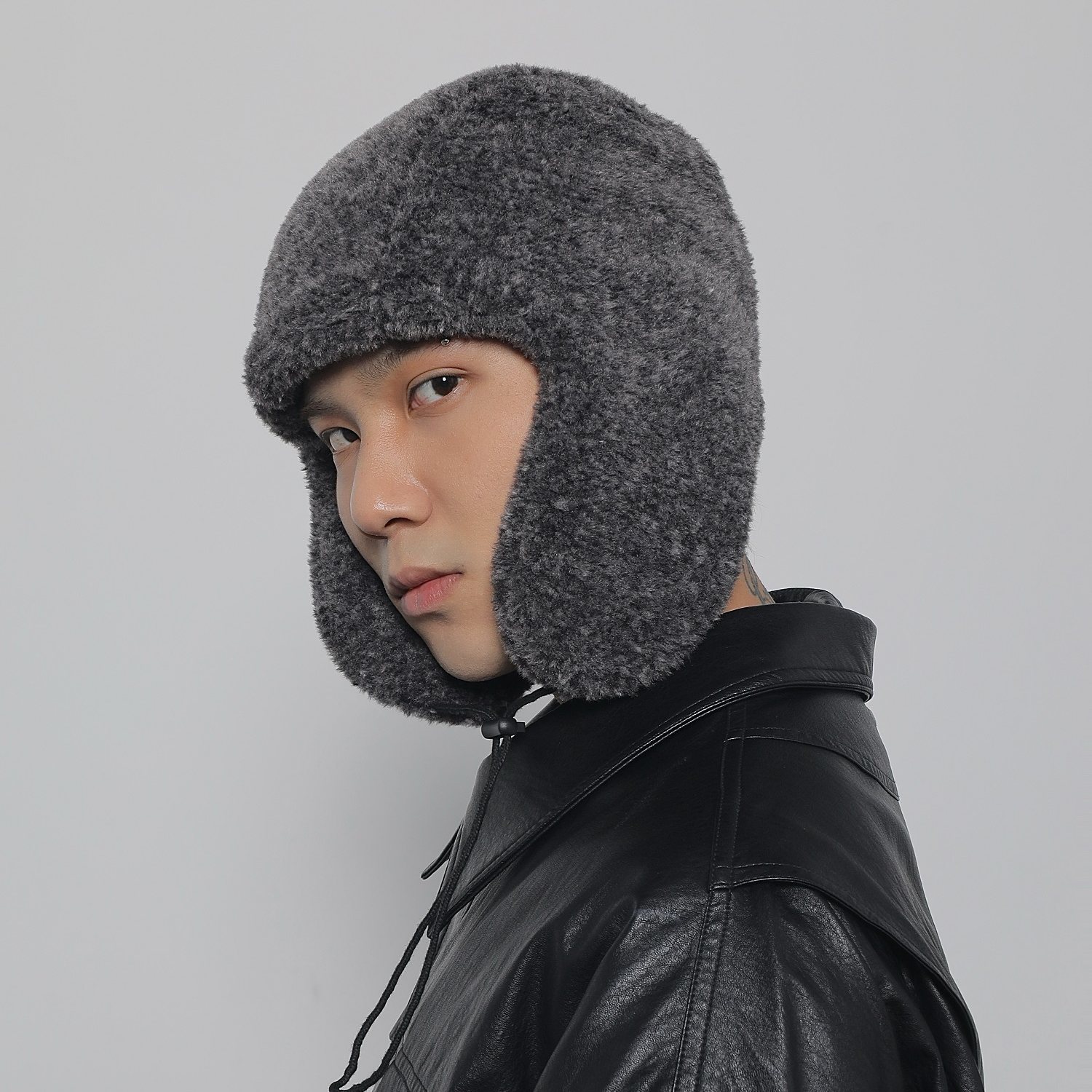 WORLDWIDE 冬季保暖加厚摇粒绒双面戴雷锋帽户外骑行滑雪飞行帽潮