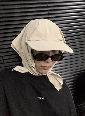 韩系小众Jennie同款头巾帽多种戴法鸭舌帽防晒遮阳帽绑带户外帽子