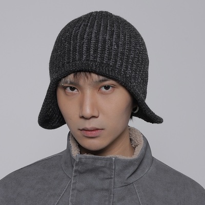 韩系复古可塑型纯色针织飞行帽潮