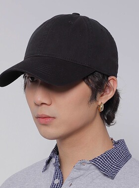 WORLDWIDE/日系复古纯色宽松鸭舌帽休闲百搭大头围显脸小棒球帽潮