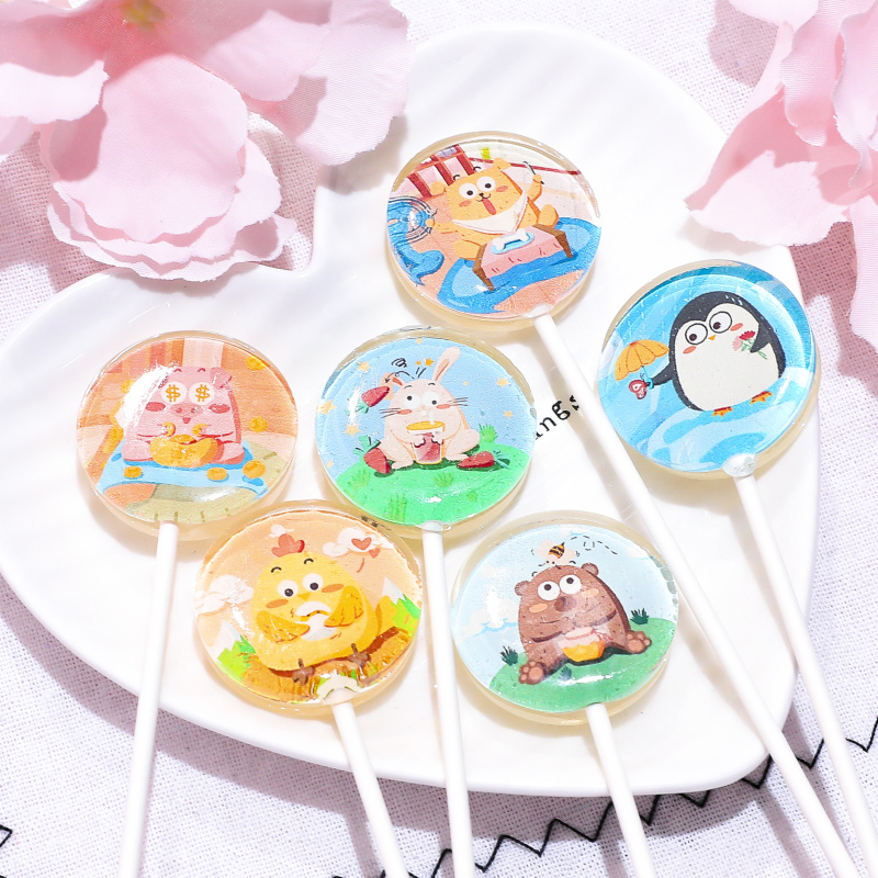 卡通动物恐龙照片棒棒糖圣诞儿童节礼物创意可爱糖果零食包邮