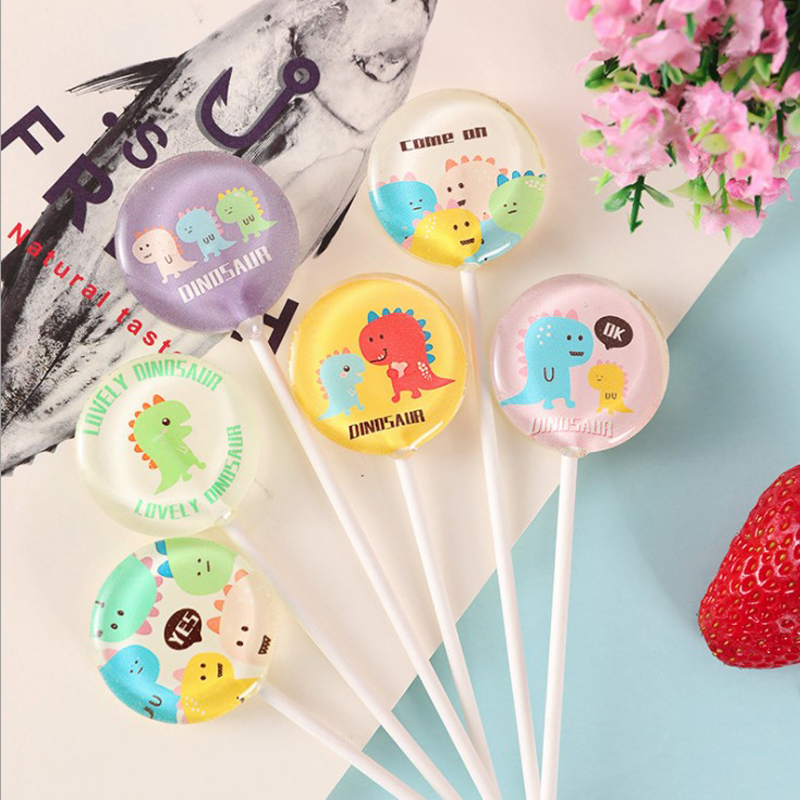 小恐龙棒棒糖12支24年新品卡通网红儿童创意可爱棒棒糖果 包邮