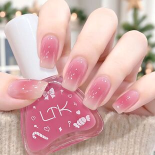 冰透裸粉渐变粉嫩美甲显白神器水润透亮女士指甲油免烤防水不掉新