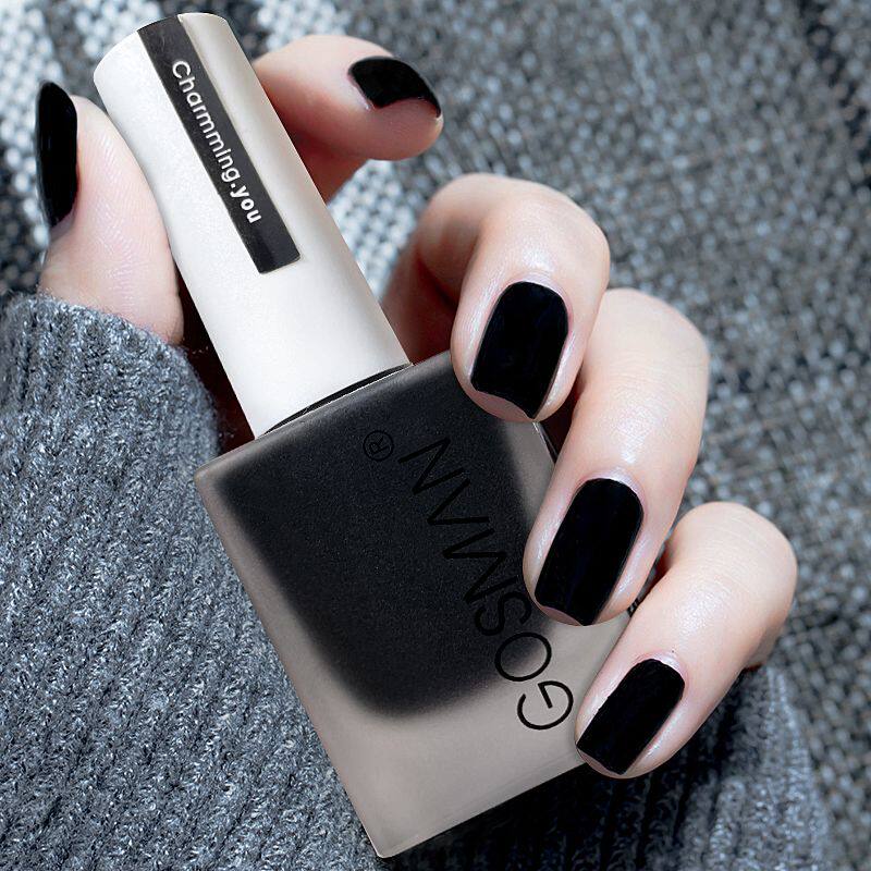 秋冬磨砂哑光指甲油免烤黑色持久快干不可撕拉雾面美甲店专用美甲