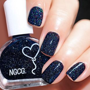 显白高级闪耀速干持久美甲不掉免烤防水不可剥深邃星空闪粉指甲油