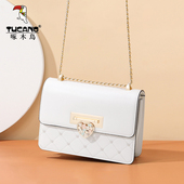 啄木鸟女士包包2025新款 高级感单肩斜挎时尚 小方包百搭简约链条包