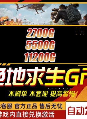 PUBGG币绝地求生G币金币吃鸡gb游戏币皮肤点卷官方充值兑换码CDK