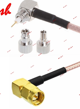 SMA-JW90度直角弯头转TS9 CRC9-JW公头射频RF延长RG316双银高温线