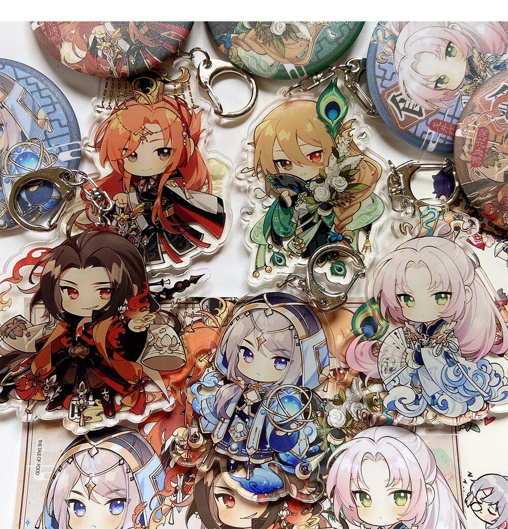 食物语周边挂件佛跳墙钥匙扣徽章开水白菜屠苏酒龙井虾仁手游周边