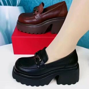 胖东来山姆高跟厚底小皮鞋女鞋2026春季新款圆头休闲英伦风增高松