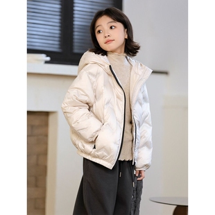胖东来山姆90白鸭绒宽松连帽女童轻薄羽绒服秋冬新款儿童薄款羽绒