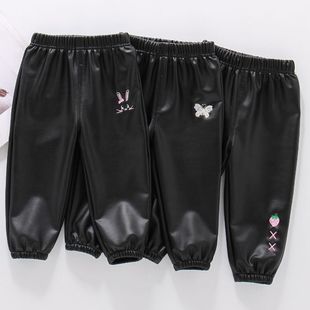 胖东来山姆童装冬季新款男童加绒皮裤幼儿园宝宝裤子加厚女童保暖