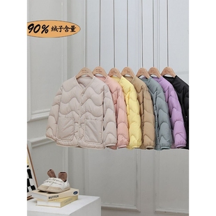 时尚百搭新标90绒子含量儿童鸭绒羽绒服内胆长袖校服神器内搭马