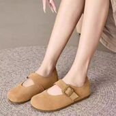 配裙子软底豆豆鞋 新款 平底玛丽珍单 女2026年春季 胖东来山姆全包鞋