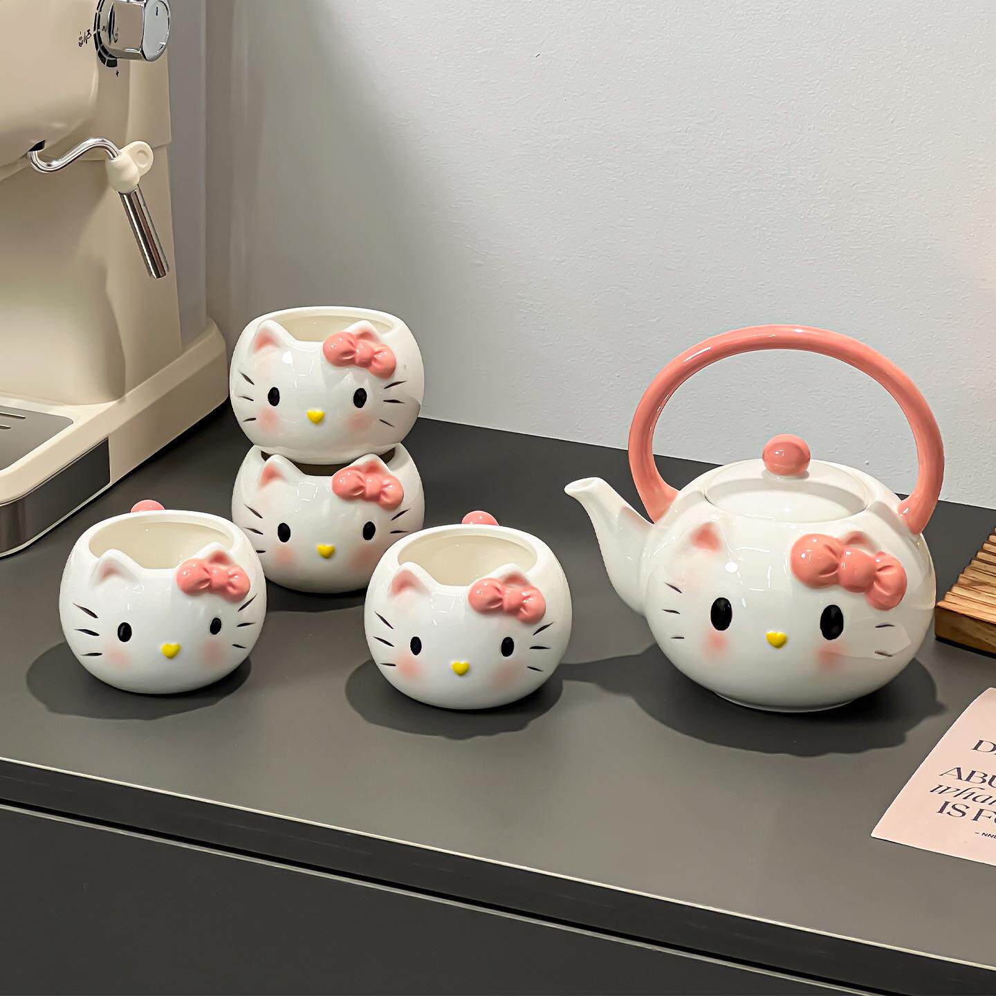 凯蒂猫咪陶瓷泡茶壶具套装
