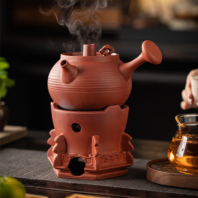 煮茶炉酒精炉煮茶器家用小型红泥煮茶壶户外明火炭炉木炭围炉煮茶