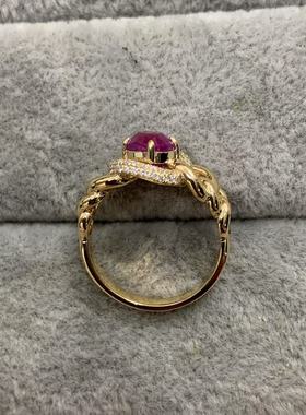 18K金镶嵌定制粉尖晶钻石戒指