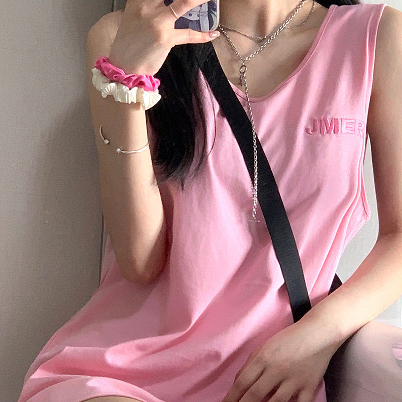 ins超火纯棉背心TEE裙子女T恤