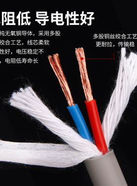 国标高柔性拖链电缆TRVV2 3 4 5芯耐弯折O铜芯机床坦克链软线灰色