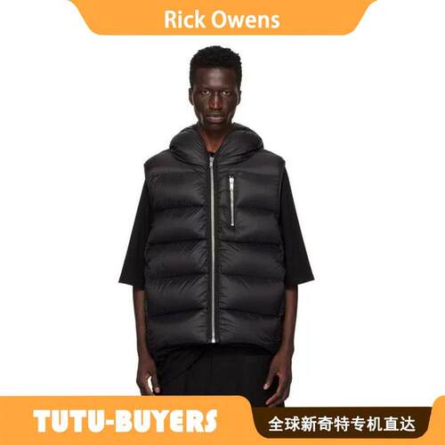 TUTU正品 Rick  23秋冬新款连帽长拉链保暖羽绒背心马甲外套