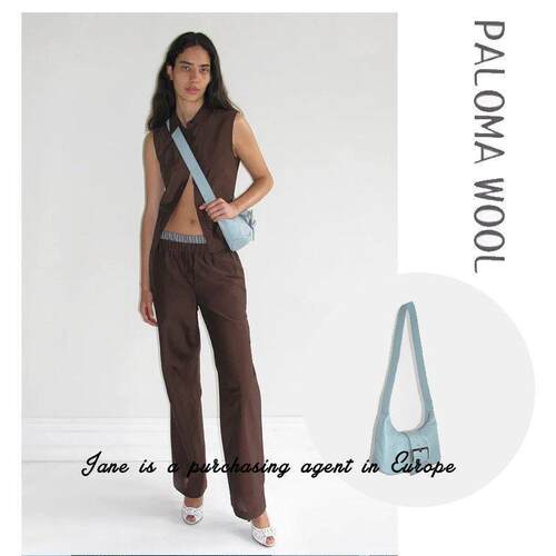 国现 PALOMA WOOL 23新款小众复古Mini Leonora 牛皮斜挎单肩包