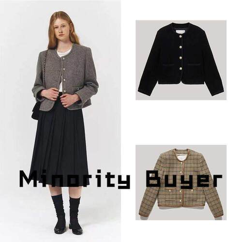 现货 买手店 Dunst 23FW纯色羊毛圆领洋派时髦小香风短款夹克外套