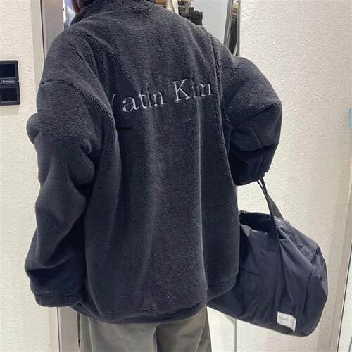 国现正品 Matinkim 早秋冬新款后背logo摇粒绒羊羔毛拉链外套