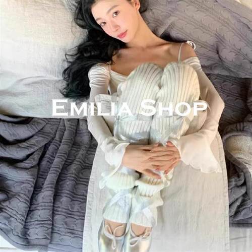 经典系列闭眼入reqins单鞋易梦玲同款真皮方头平底蝴蝶结芭蕾鞋女