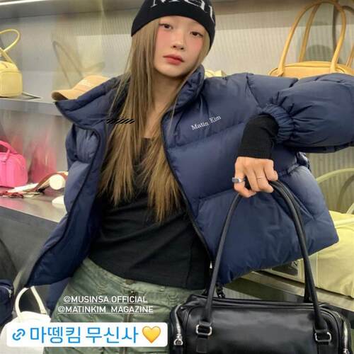 六折速发 MATINKIM 纯色白鸭绒立领羽绒服短款加厚面包服保暖外套