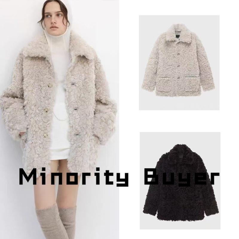现货 买手店 MONOHA  极简风羊羔毛双面穿皮毛一体加厚保暖短外套图片
