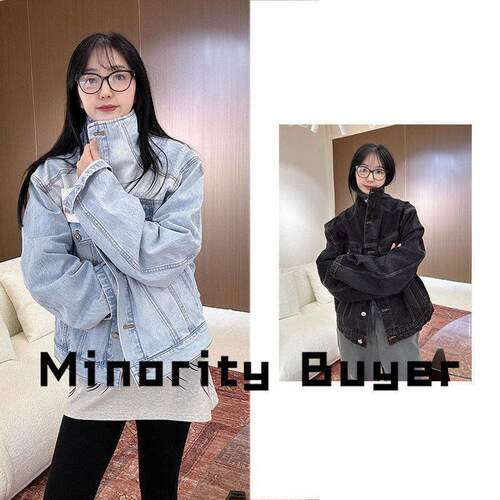现货 买手店 pushBUTTON 25早春系列立领牛仔外套男女同款上衣