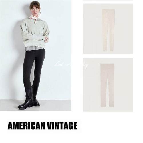 折扣 American Vintage 新款莫代尔弹力修身高腰内搭裤女