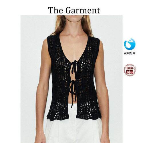 The Garment 宋妍霏同款黑色针织简约镂空无袖背心